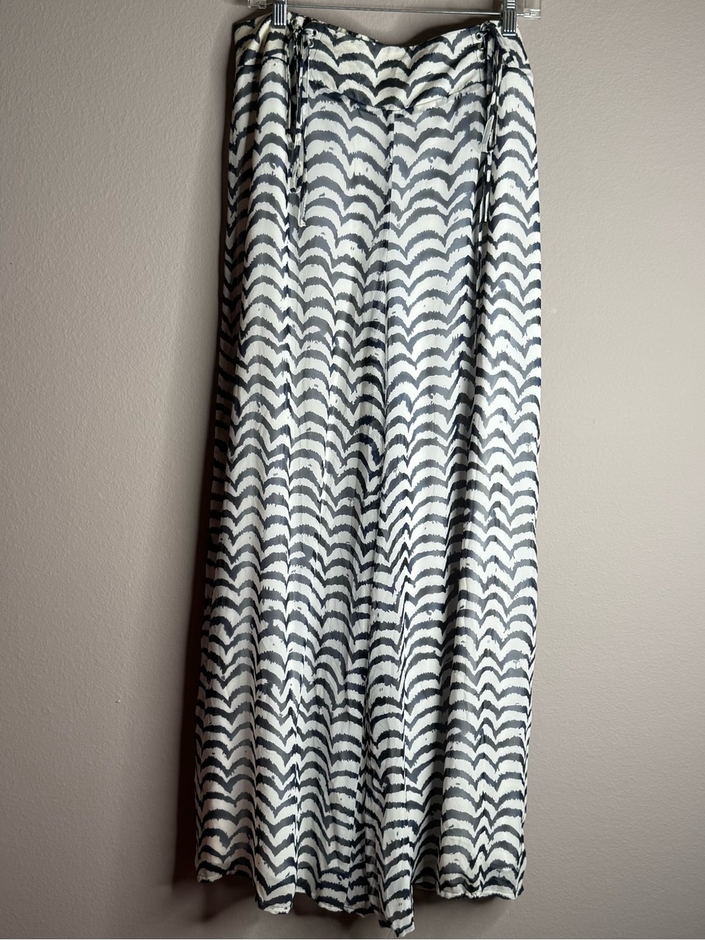 Cato Black White Chevron Patterned Drawstrings Wide-Leg Palazzo Pants Sz 18/20W